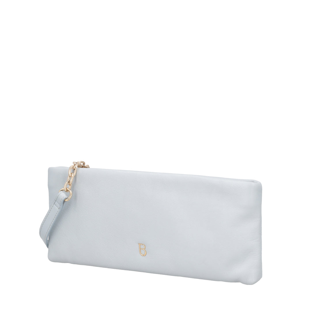 Evelyn shoulder bag in light blue leather