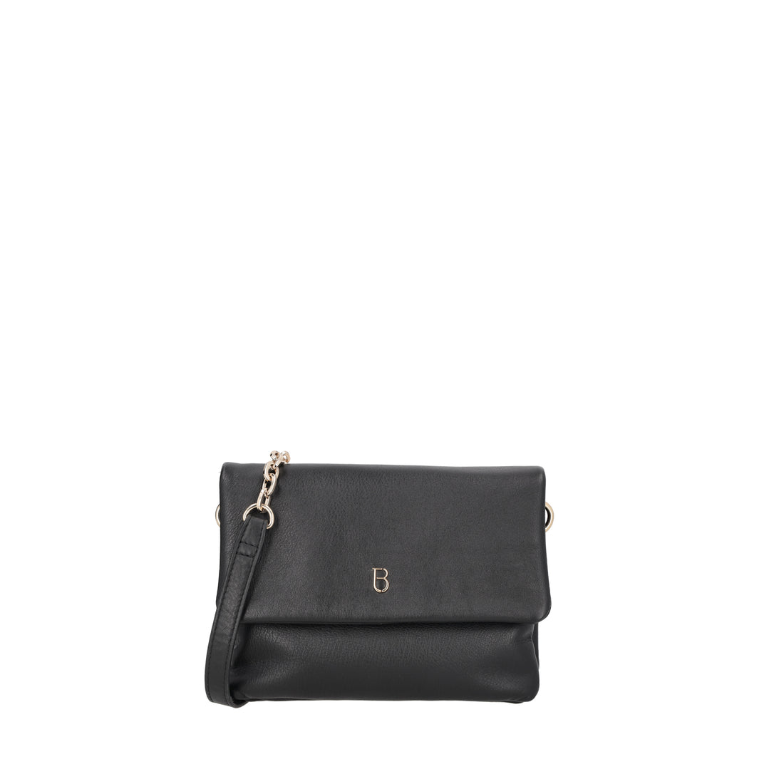 Leather shoulder bag with black Evelyn flap