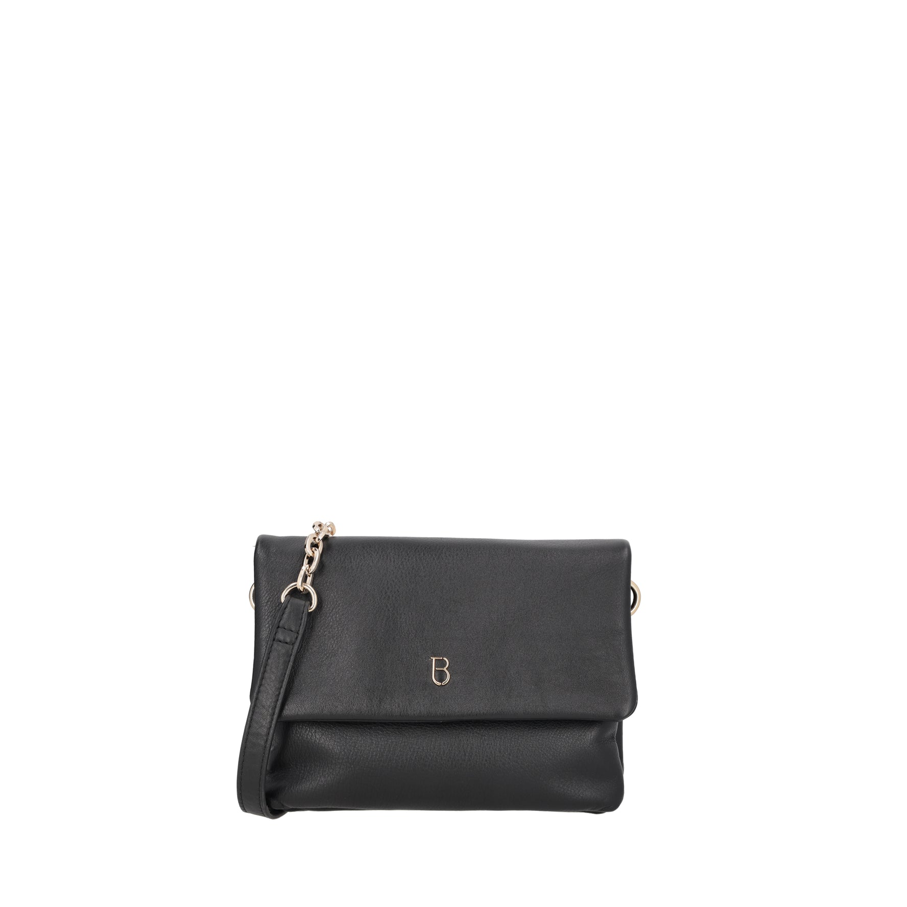 Leather shoulder bag with black Evelyn flap