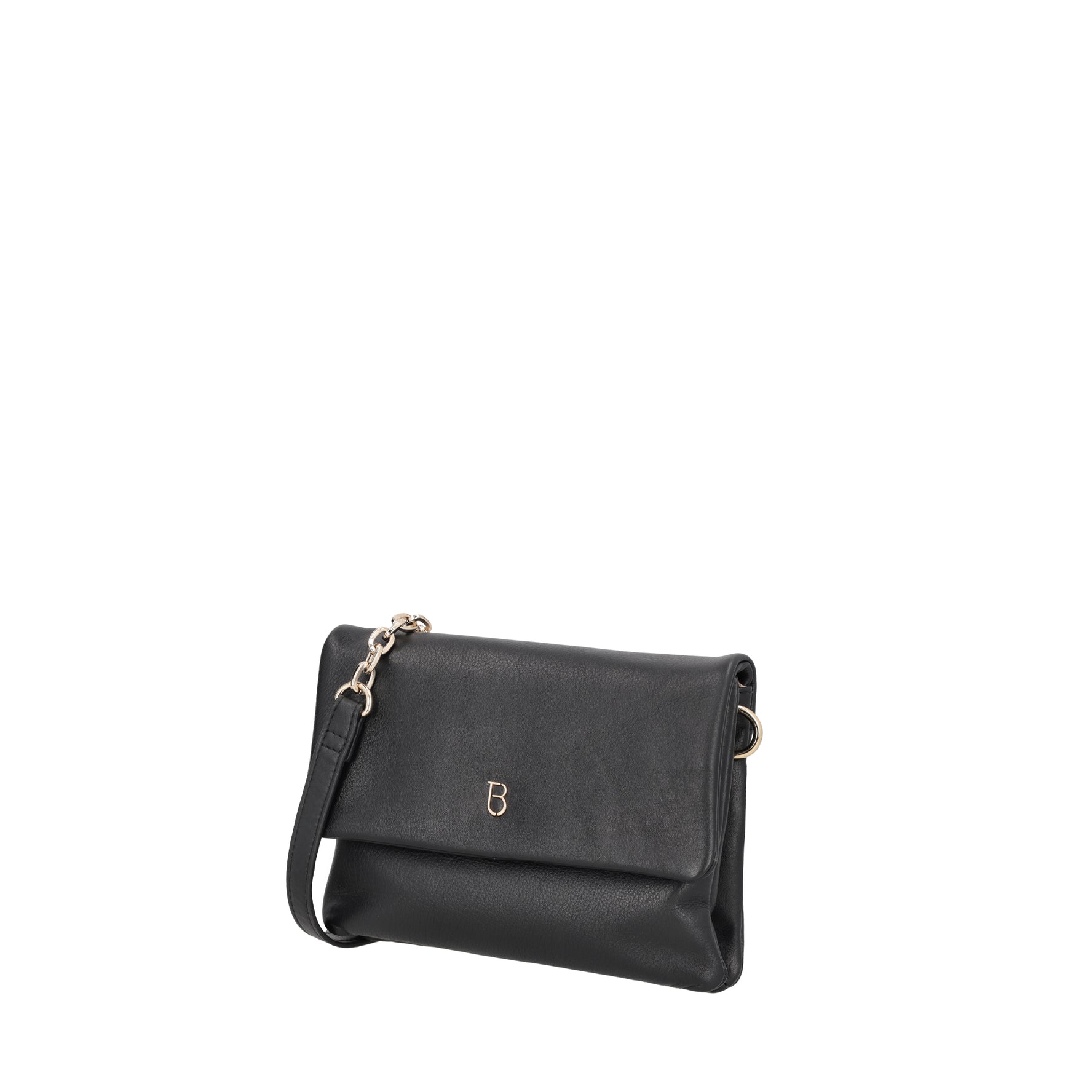 Leather shoulder bag with black Evelyn flap
