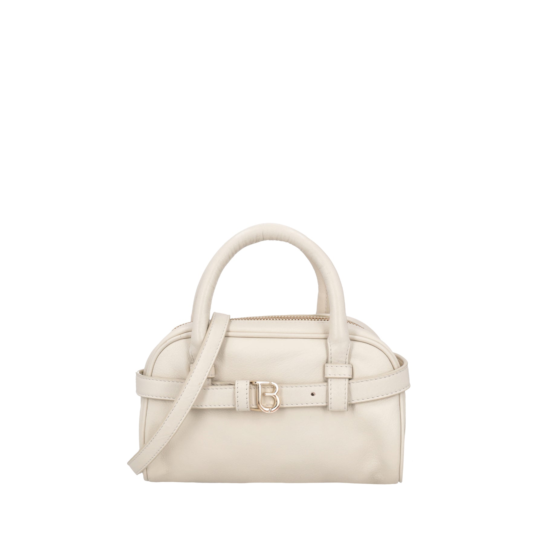 Evelyn mini handbag in ivory leather