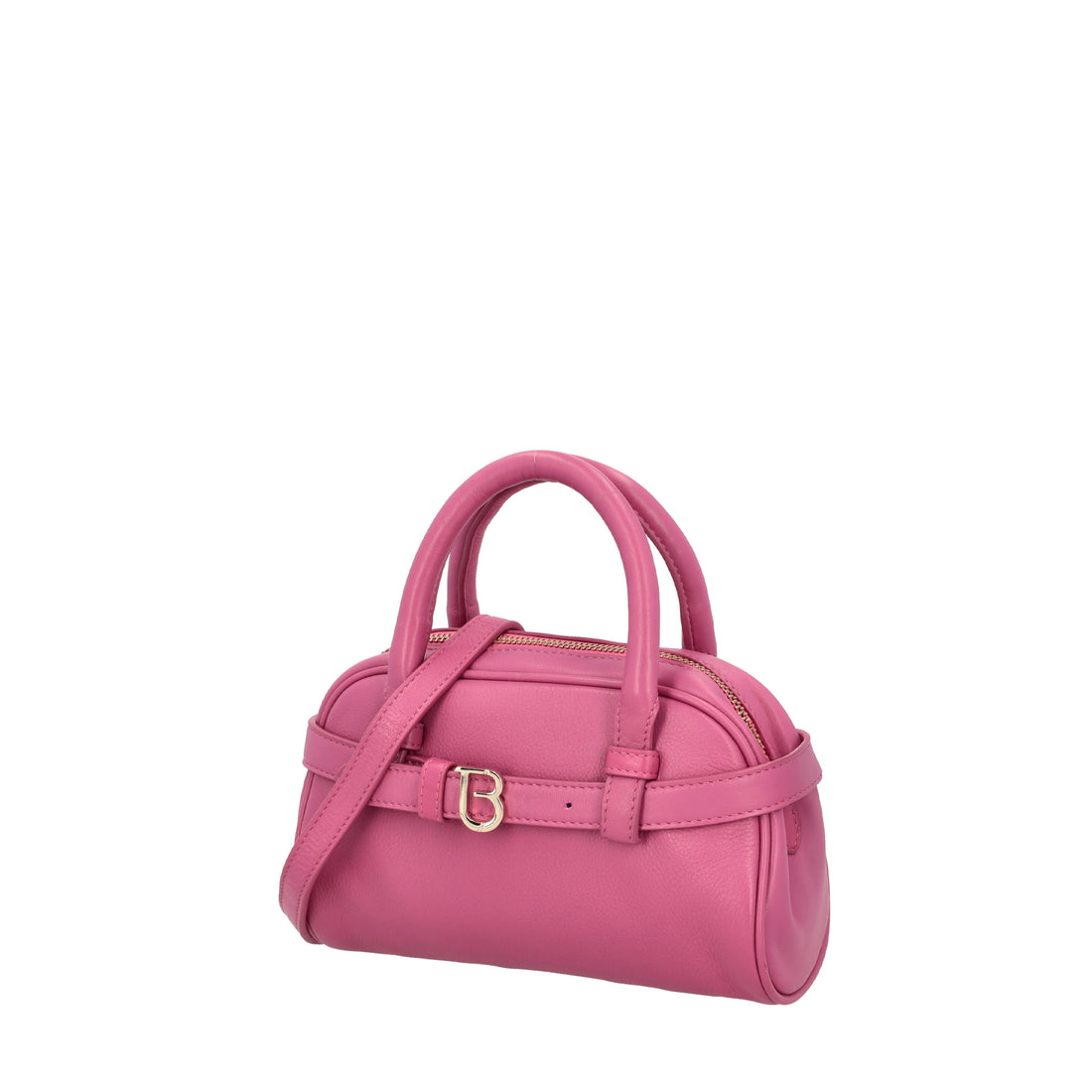 Borsa a mano mini Evelyn in pelle colore fucsia