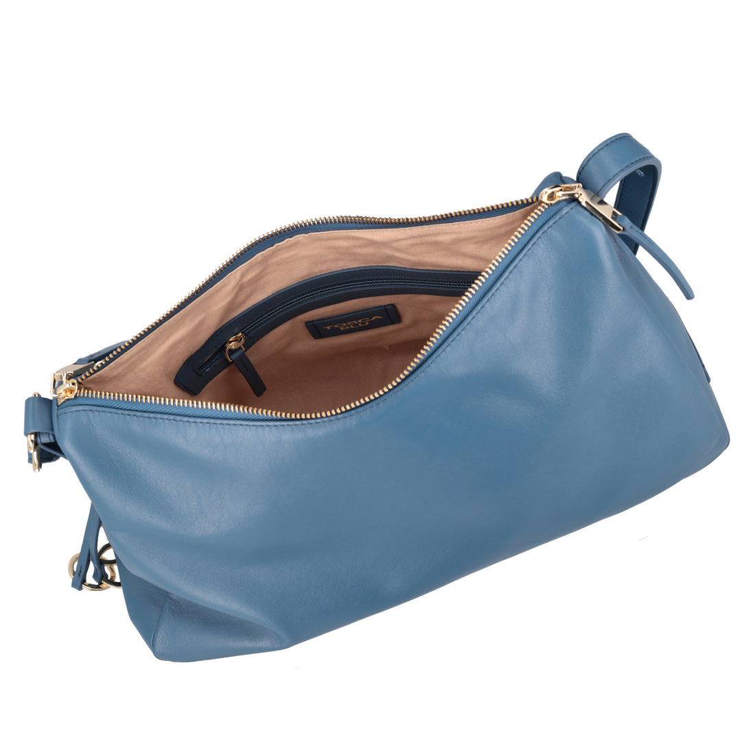 Borsa a spalla in pelle Susan colore blu