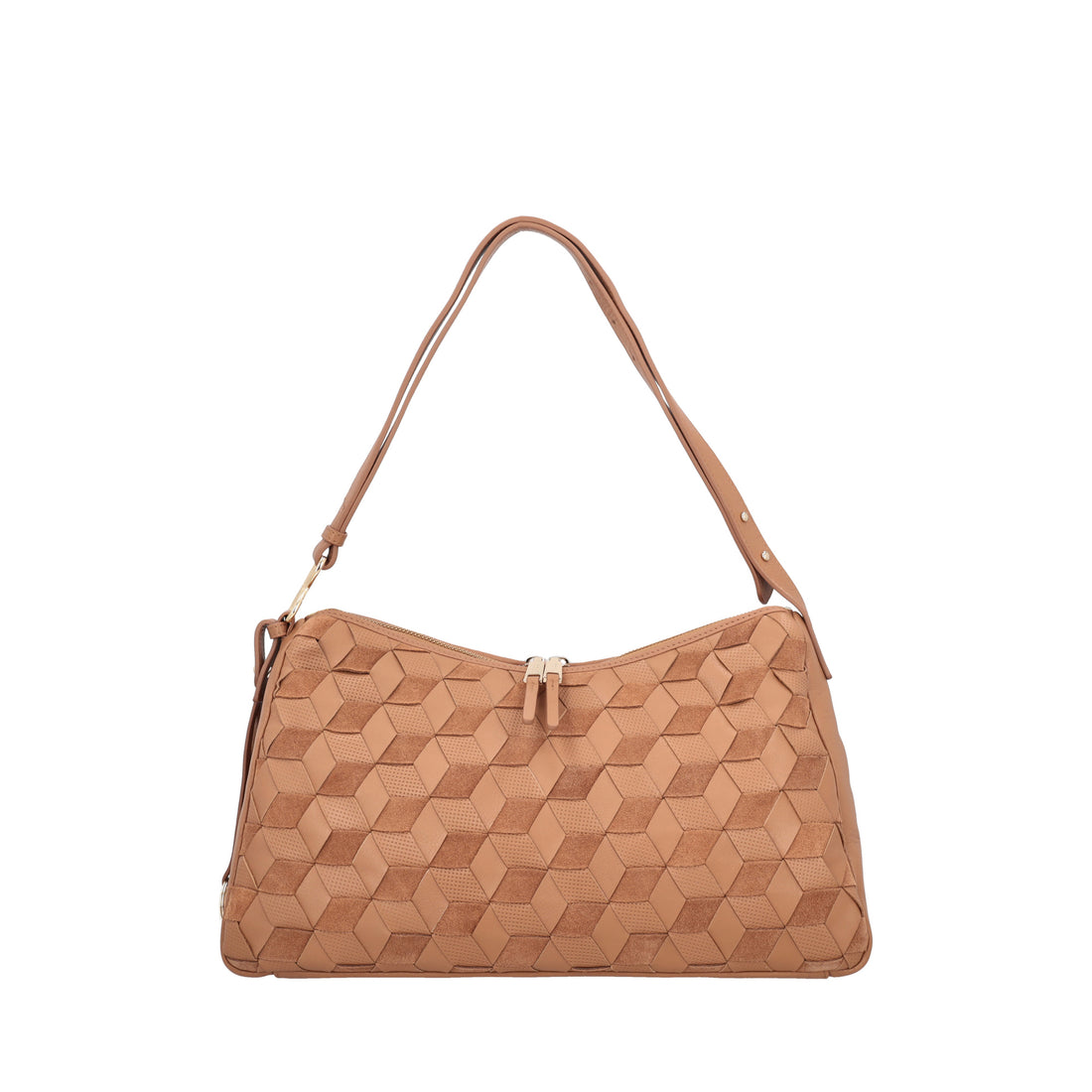 Borsa a spalla in suede Susan colore biscotto