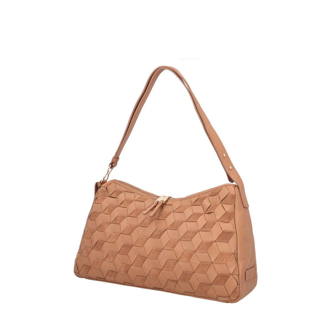 Borsa a spalla in suede Susan colore biscotto