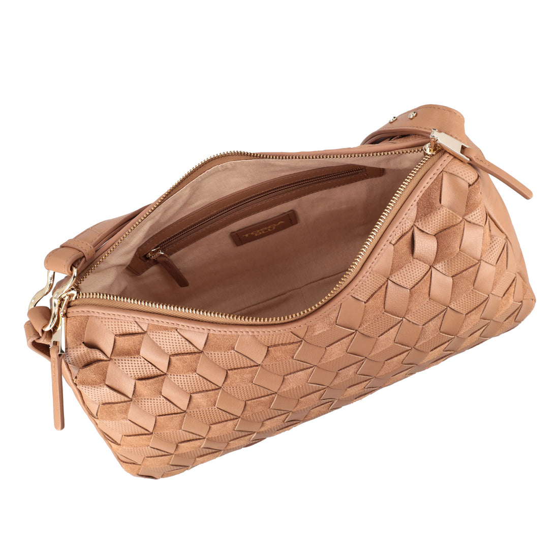 Borsa a spalla in suede Susan colore biscotto