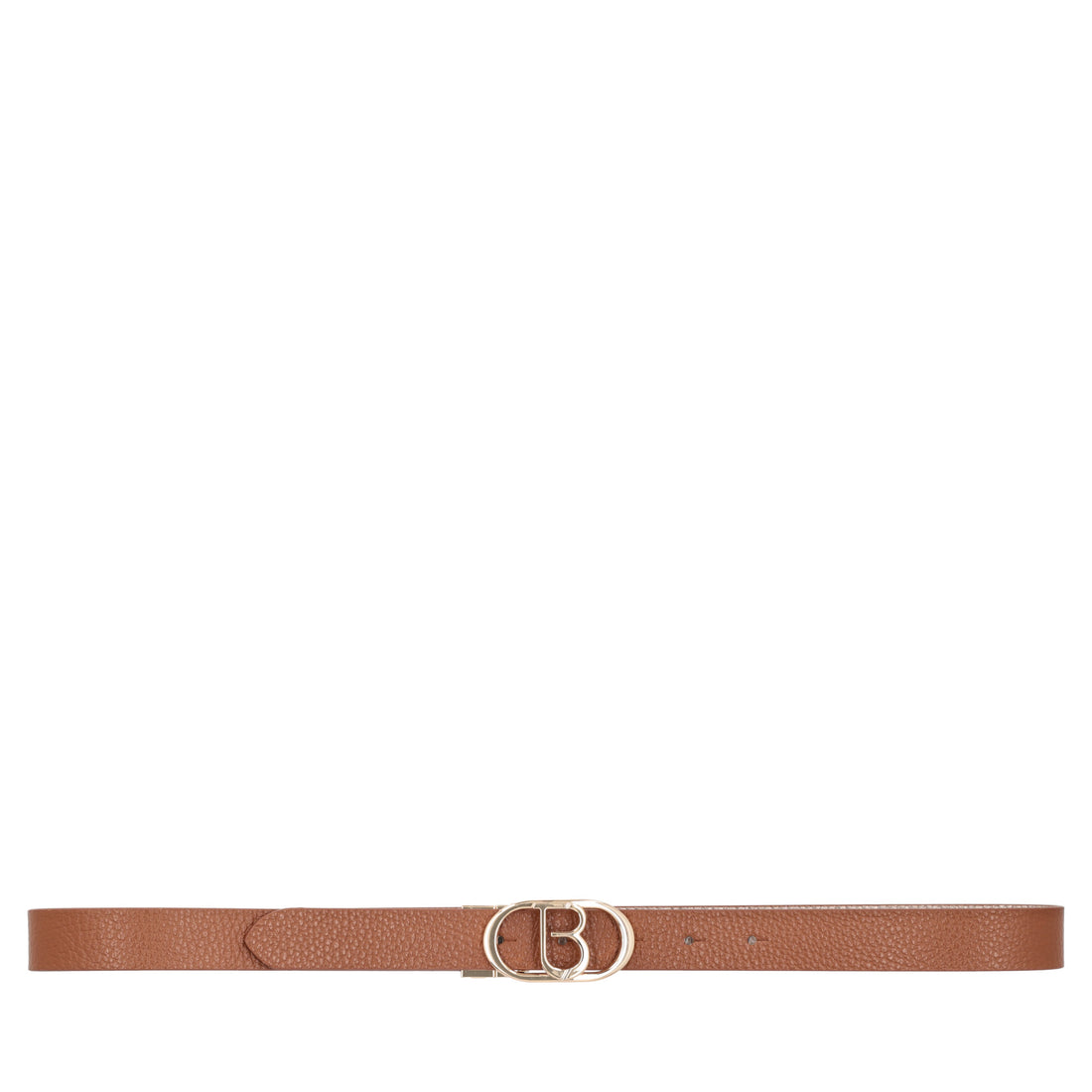 Double-sided leather belt in tan color