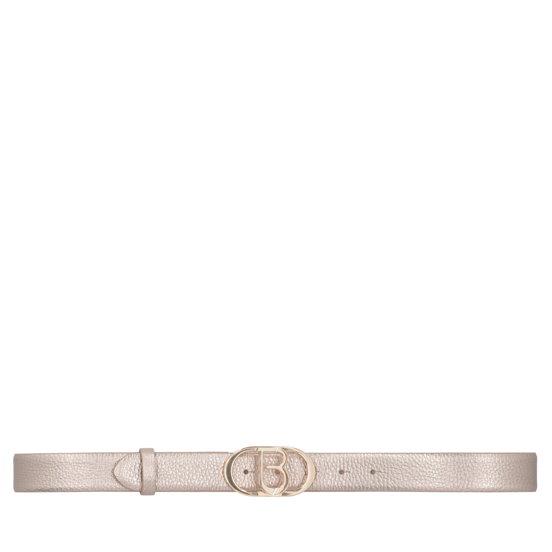 Cintura in pelle con fibbia logo colore oro