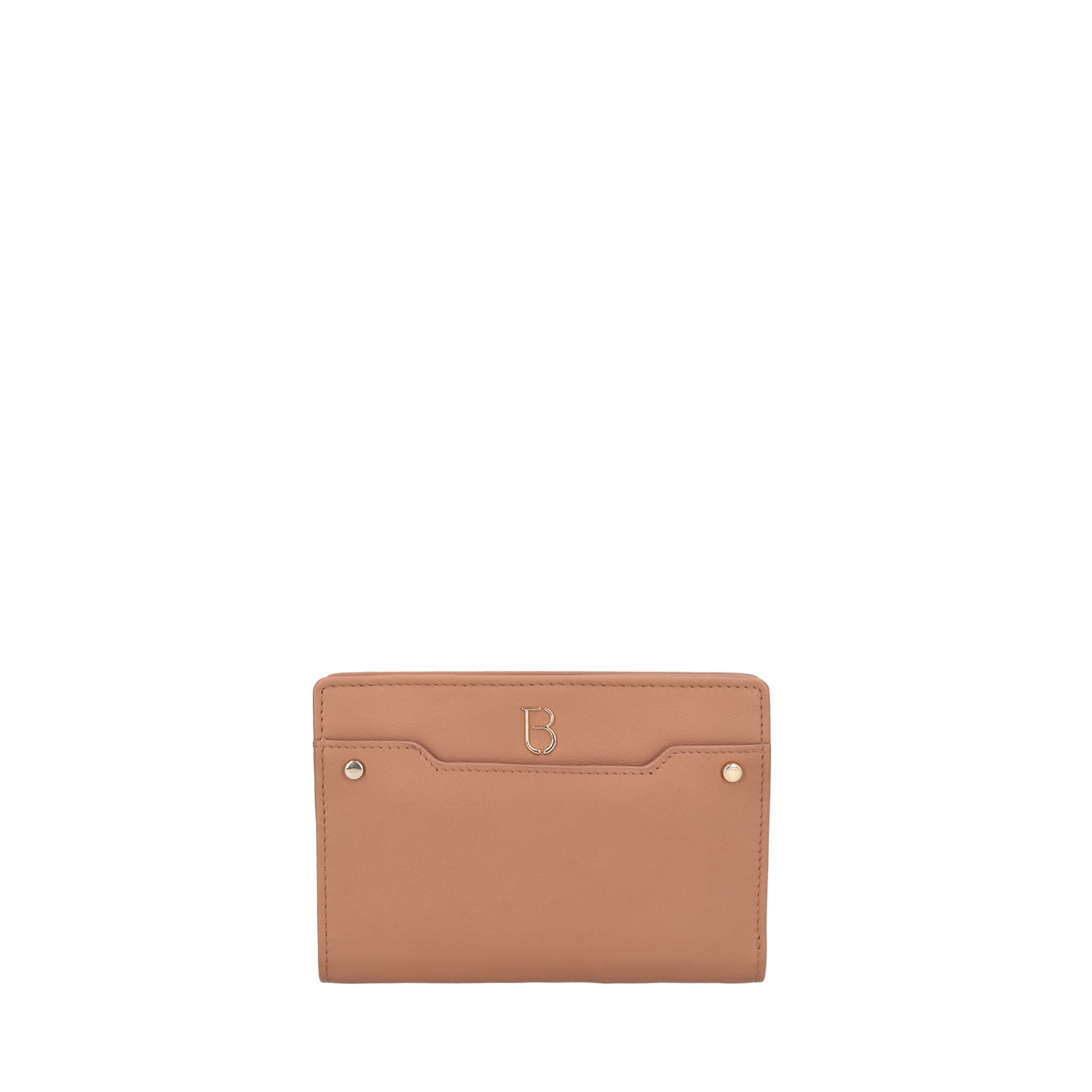 Medium leather wallet Morgana biscuit color