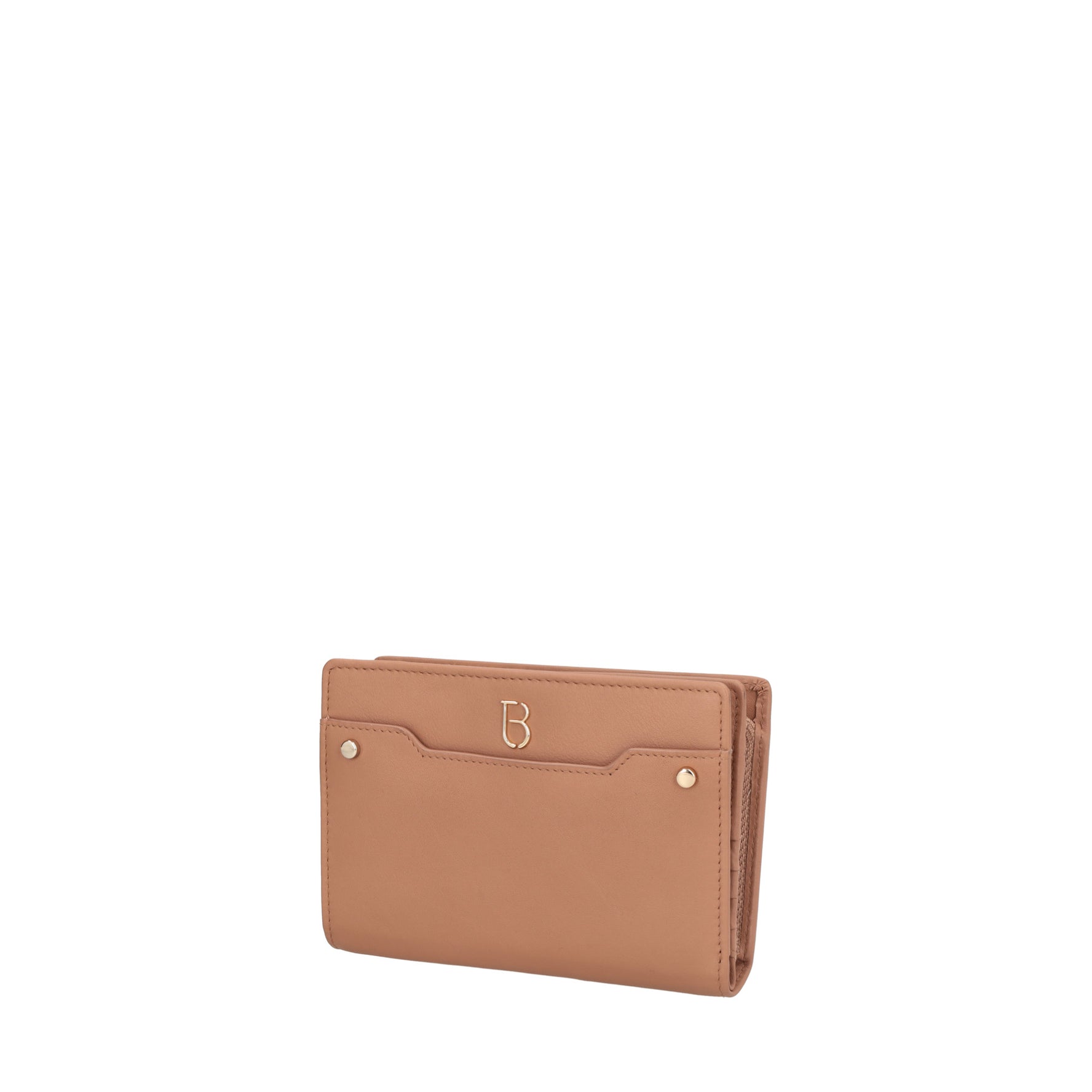 Medium leather wallet Morgana biscuit color