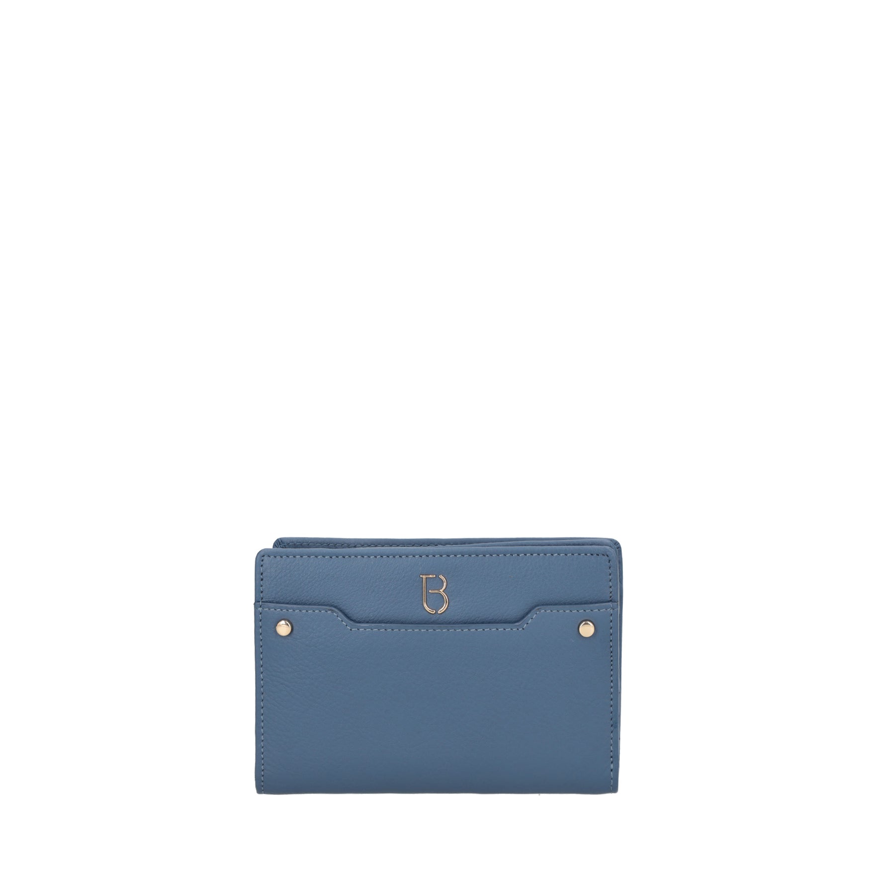 Morgana medium leather wallet in blue color