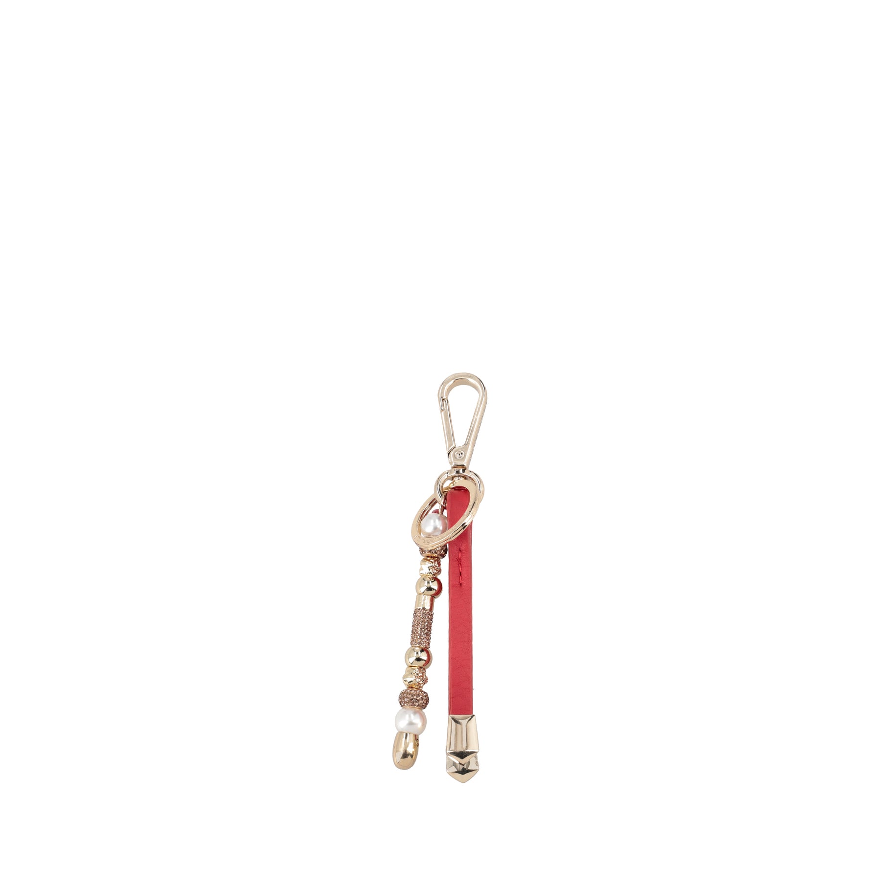 Morgana keyring with charms in red color