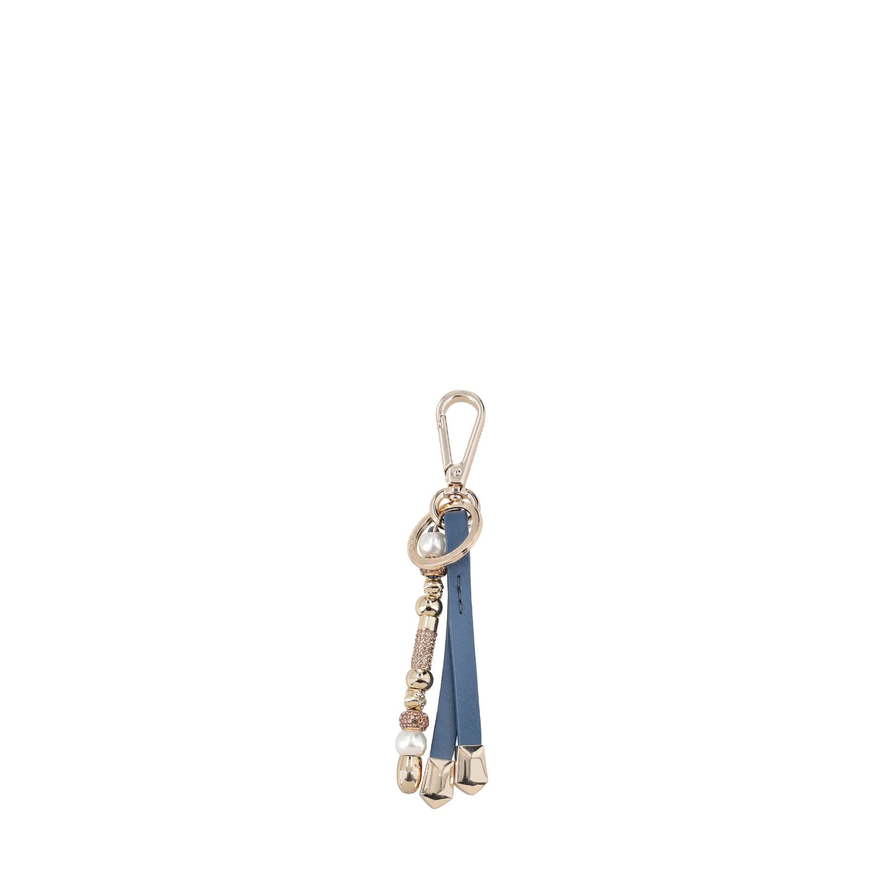 Key ring with blue Morgana charms