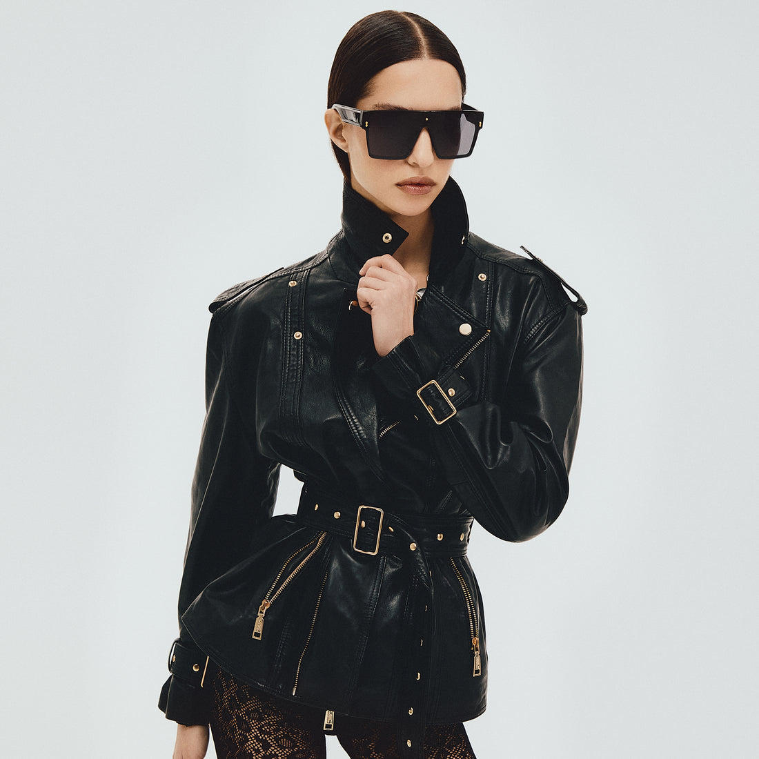 Black leather jacket