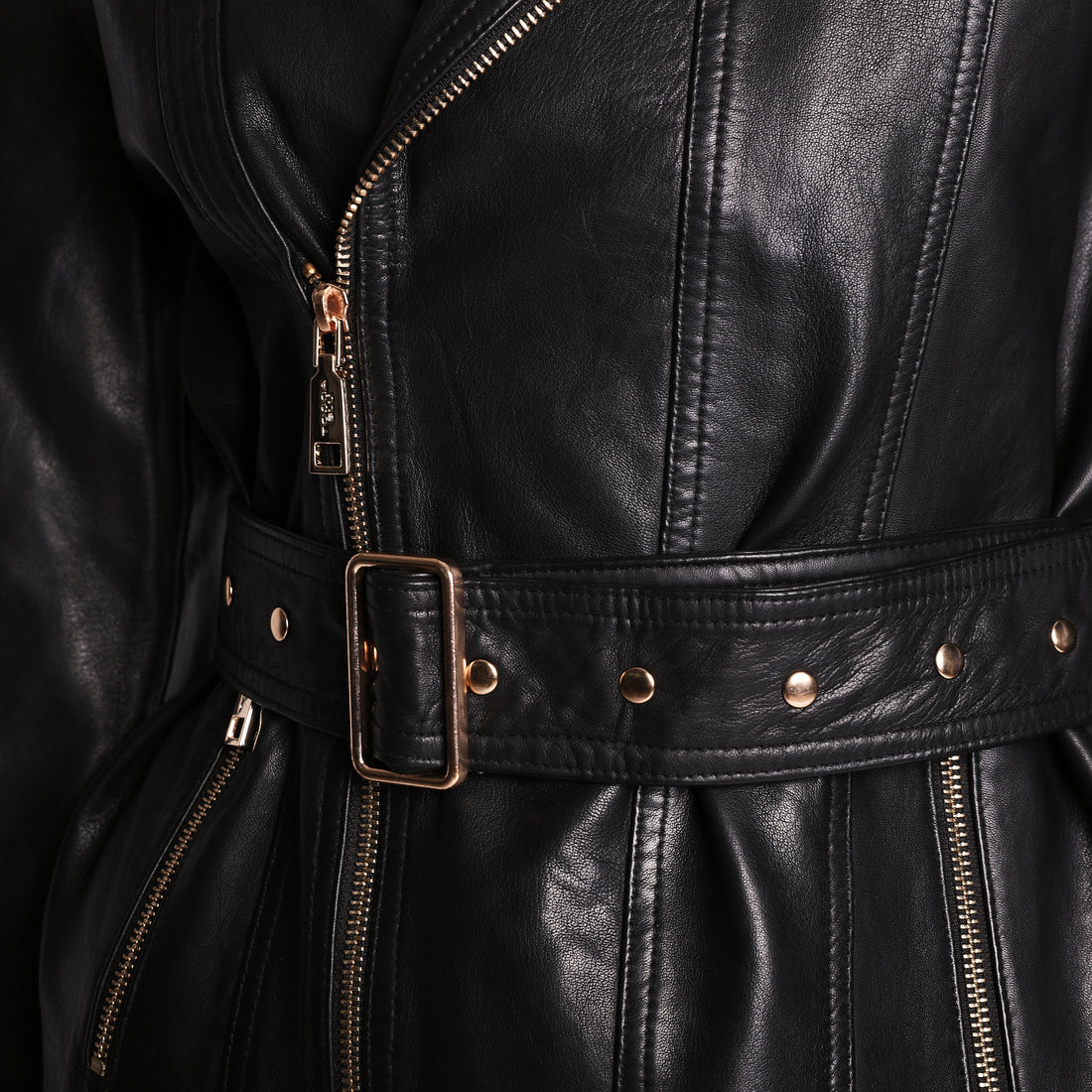 Giubbino in pelle chiodo colore nero