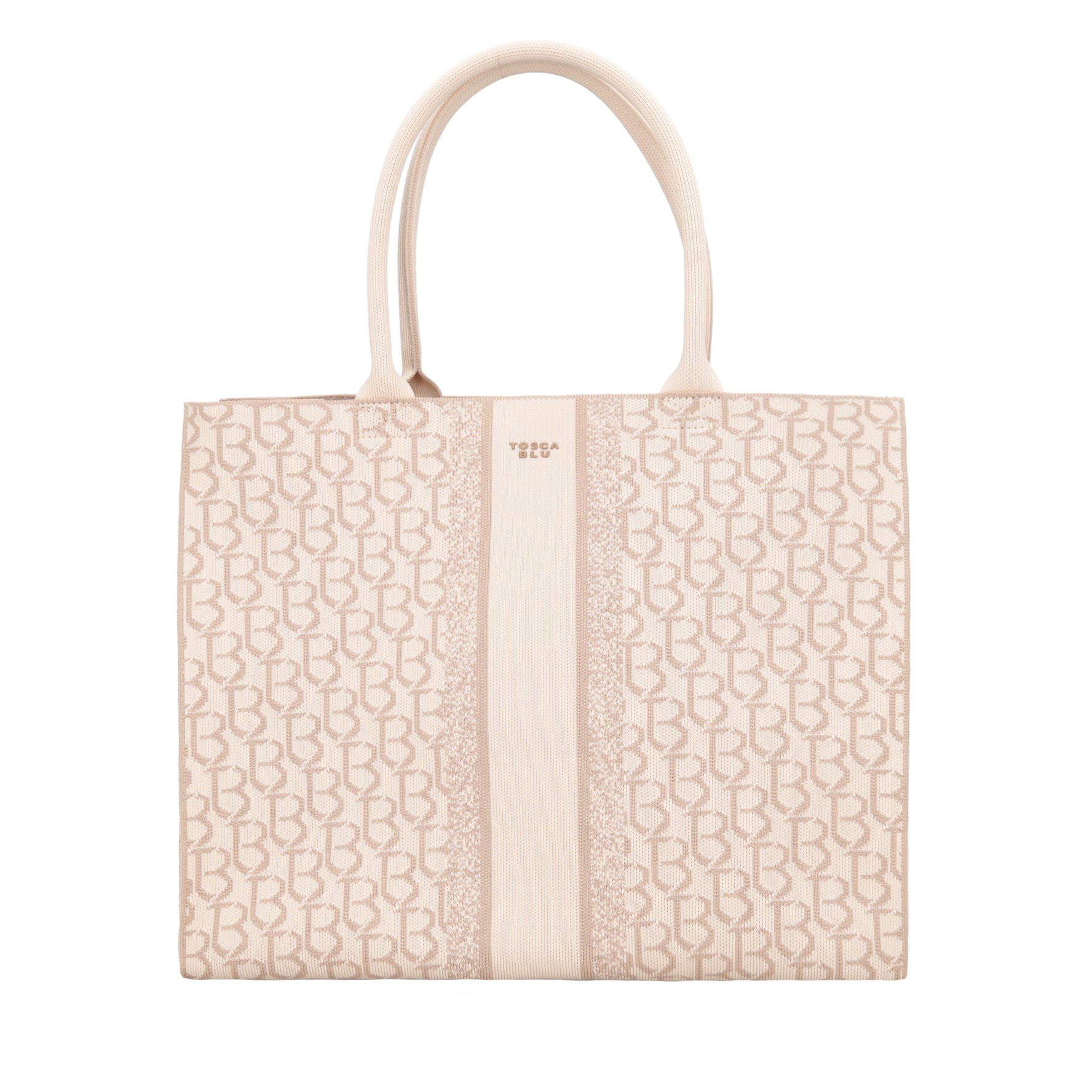 Shopping grande logata Saint Tropez colore avorio