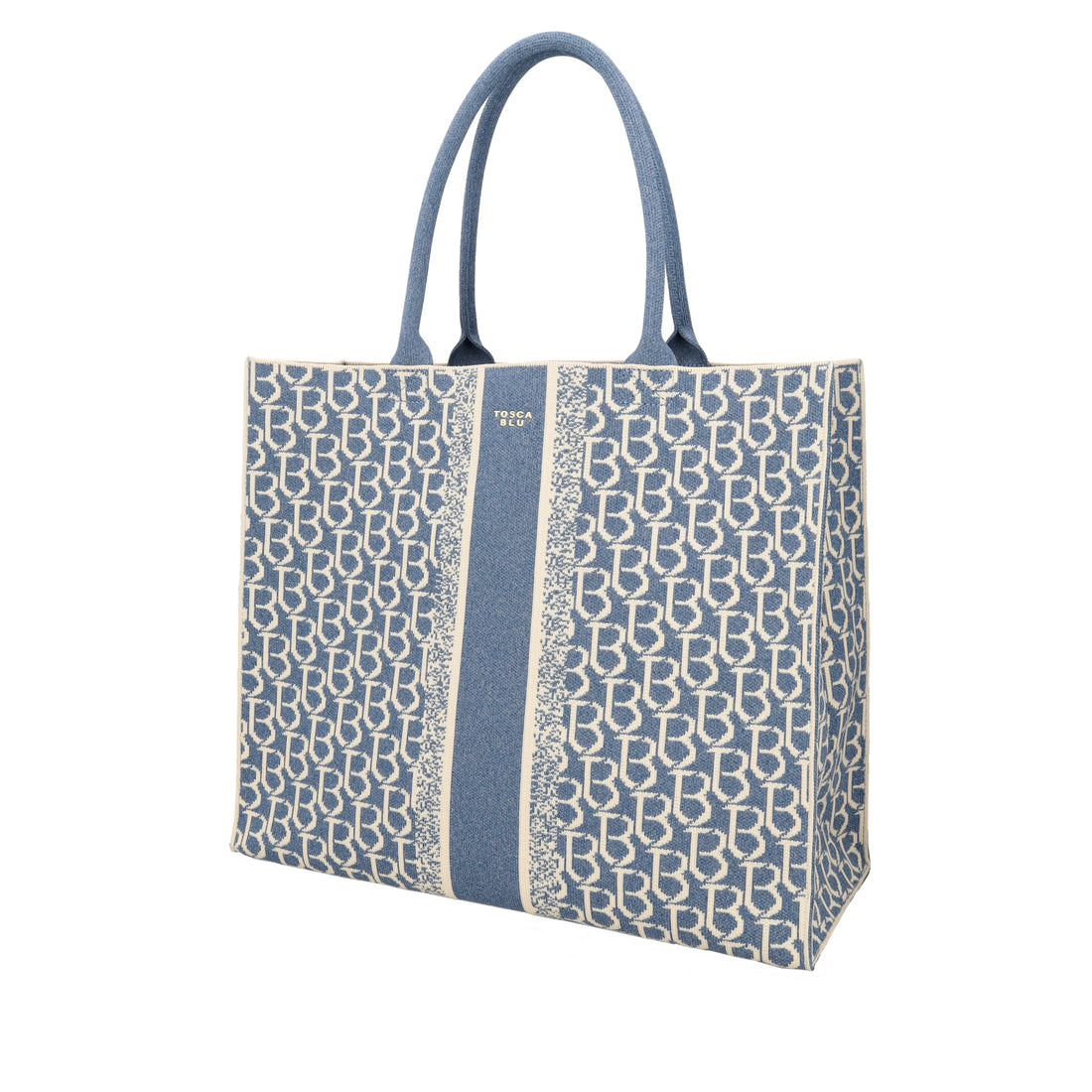 Large blue Saint Tropez logo shopping bag