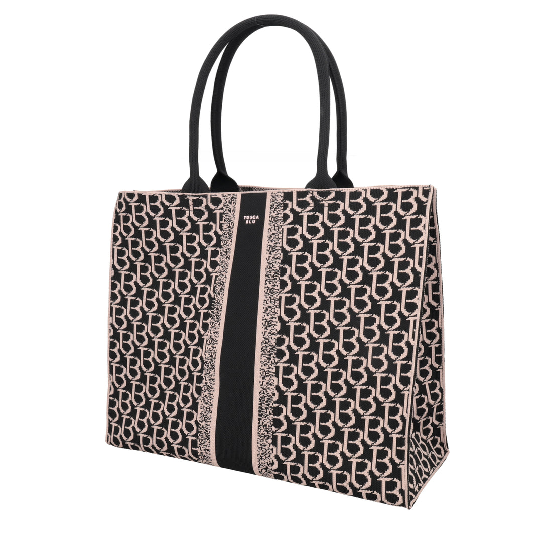 Large shopping bag with Saint Tropez logo in black