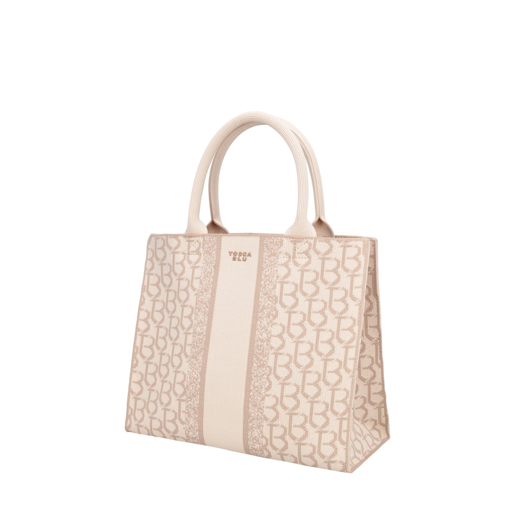 Shopping media logata Saint Tropez colore avorio