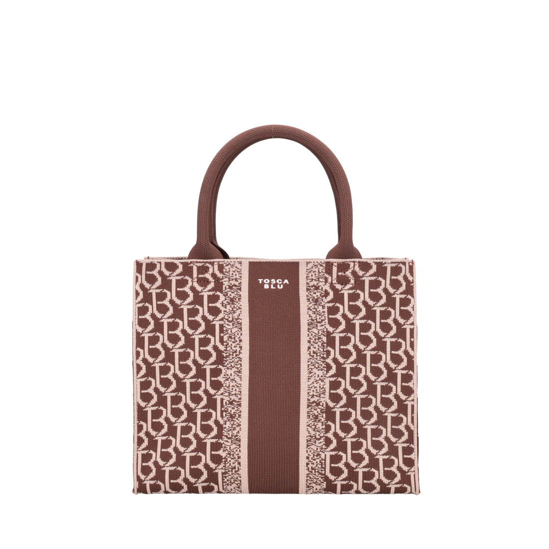 Medium shopping bag with Saint Tropez logo brown color