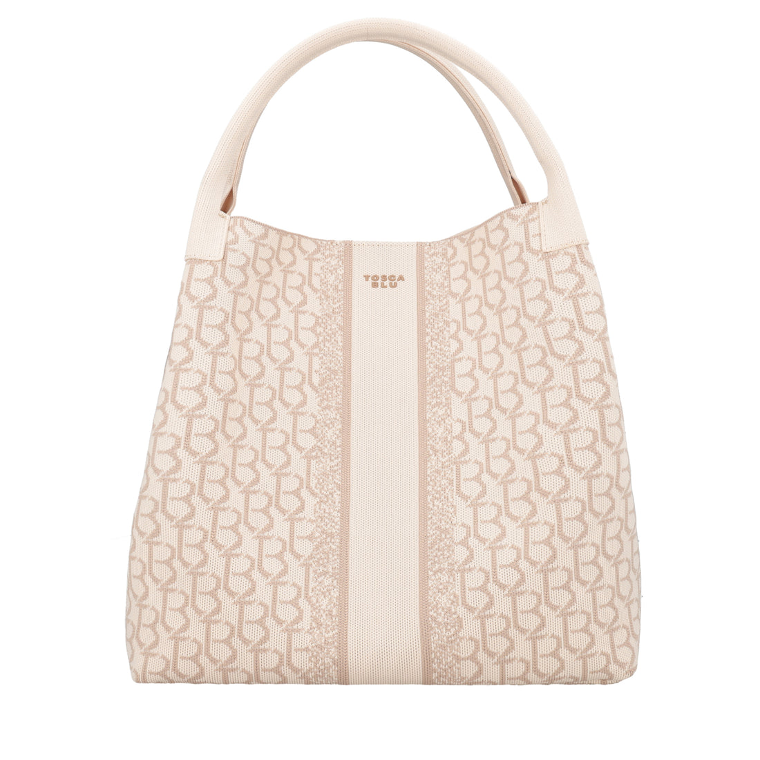 Borsa a mano grande logata Saint Tropez colore avorio
