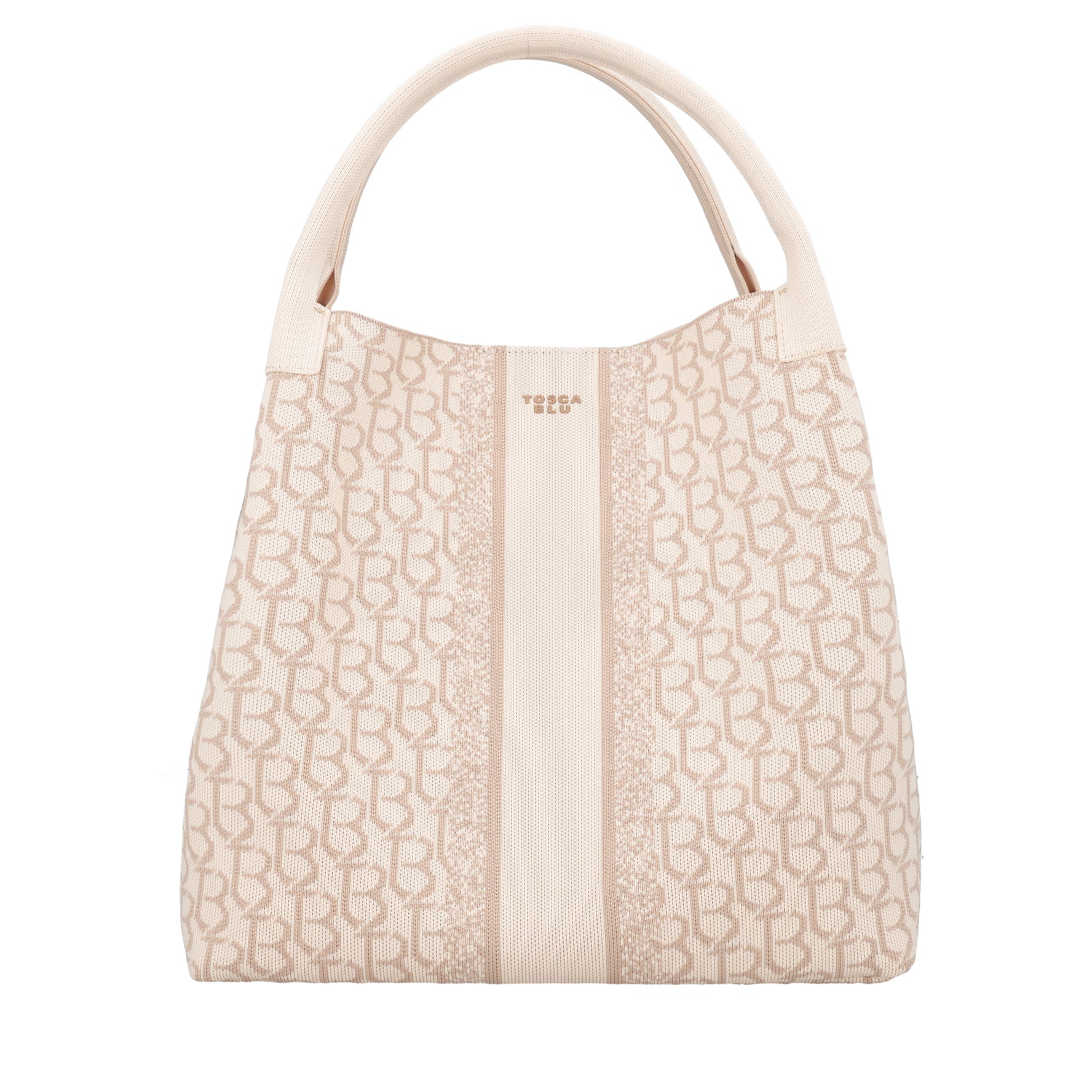 Borsa a mano grande logata Saint Tropez colore avorio