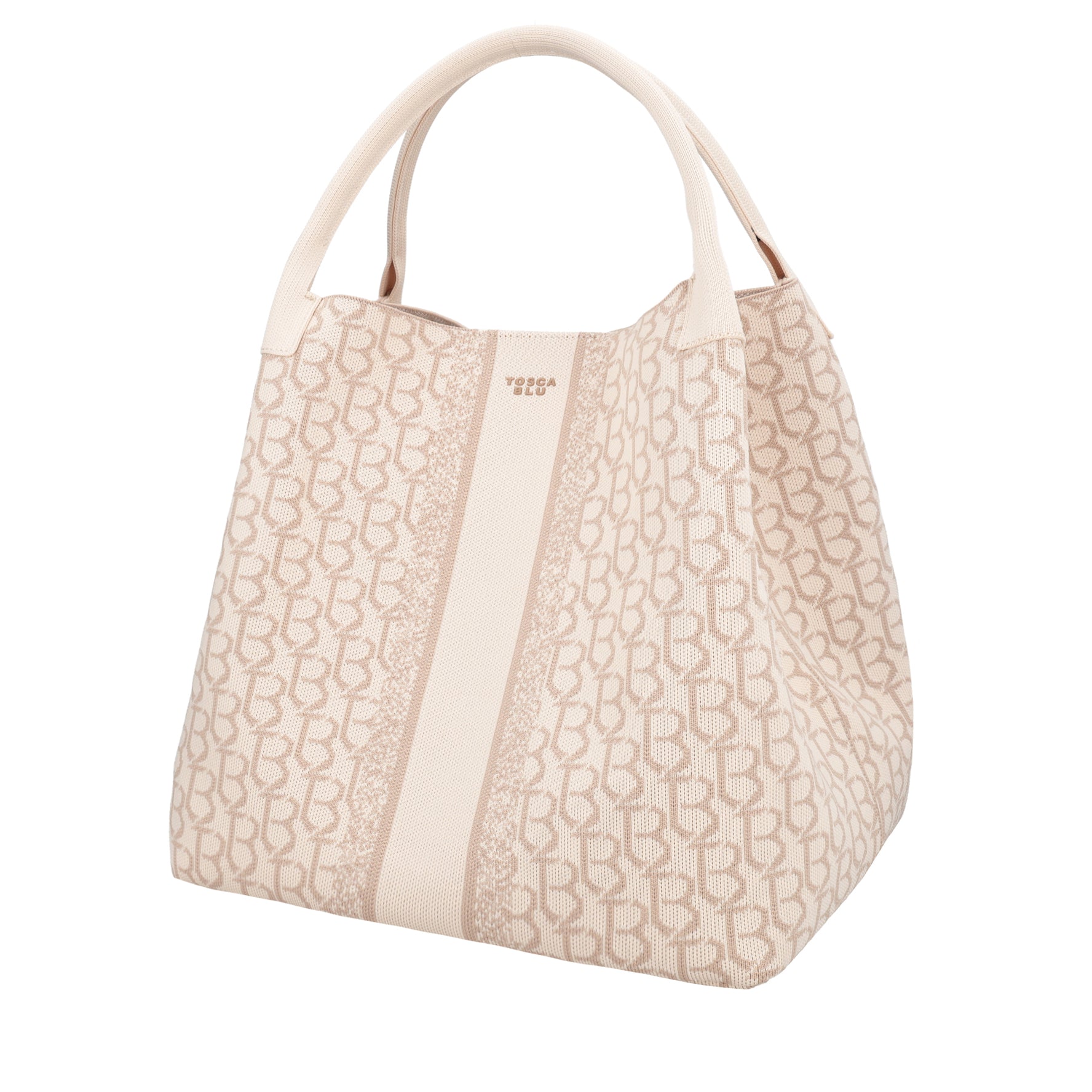 Borsa a mano grande logata Saint Tropez colore avorio