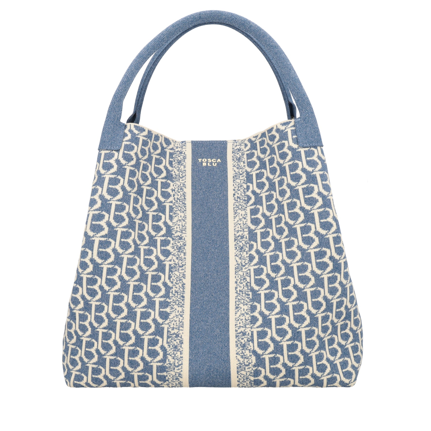 Borsa a mano grande logata Saint Tropez colore blu