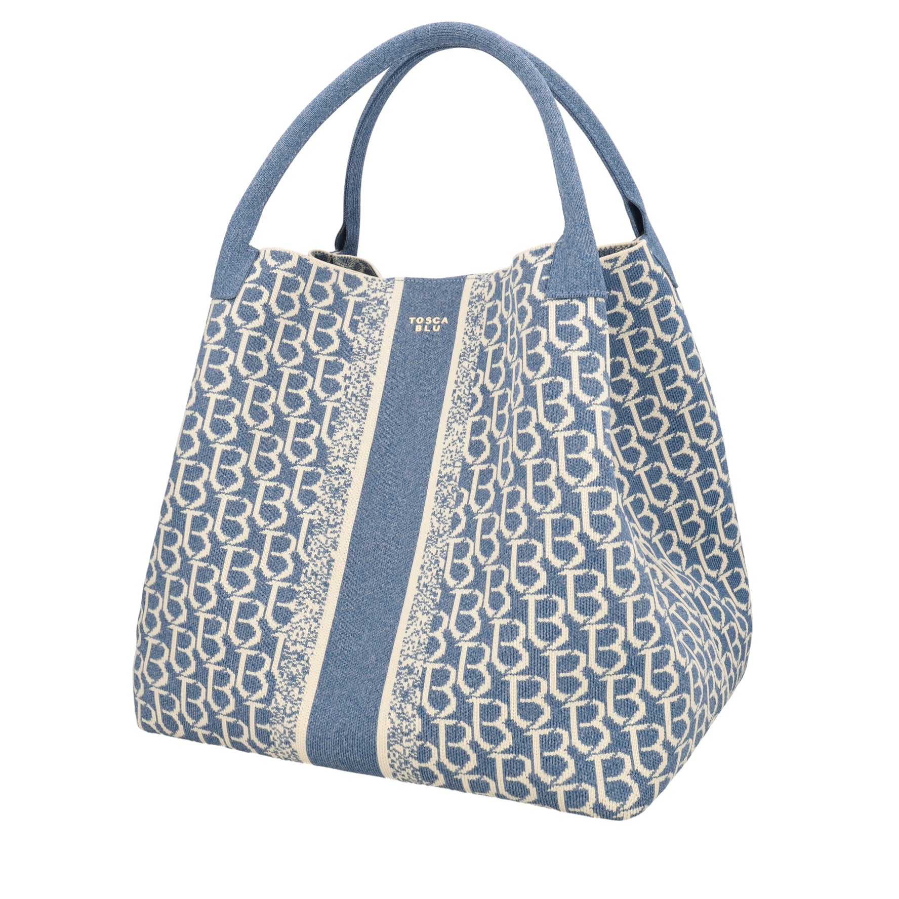 Borsa a mano grande logata Saint Tropez colore blu