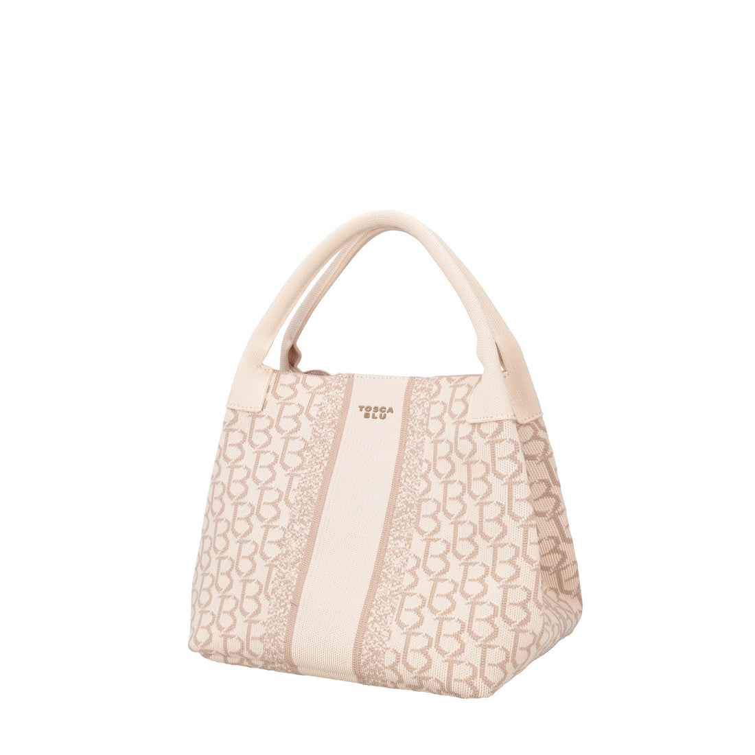 Borsa a mano media logata Saint Tropez colore avorio
