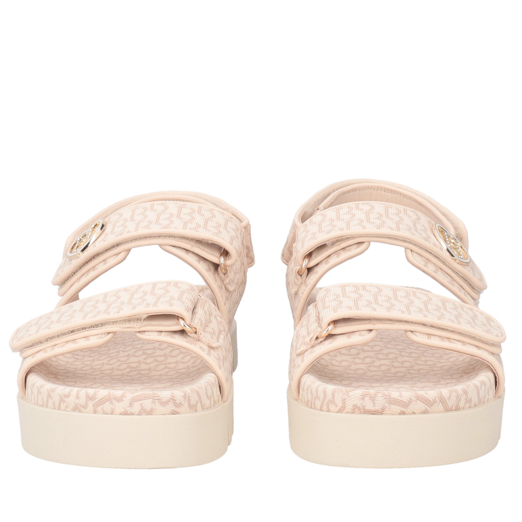 Sandalo Saint Tropez con tessuto logato colore avorio