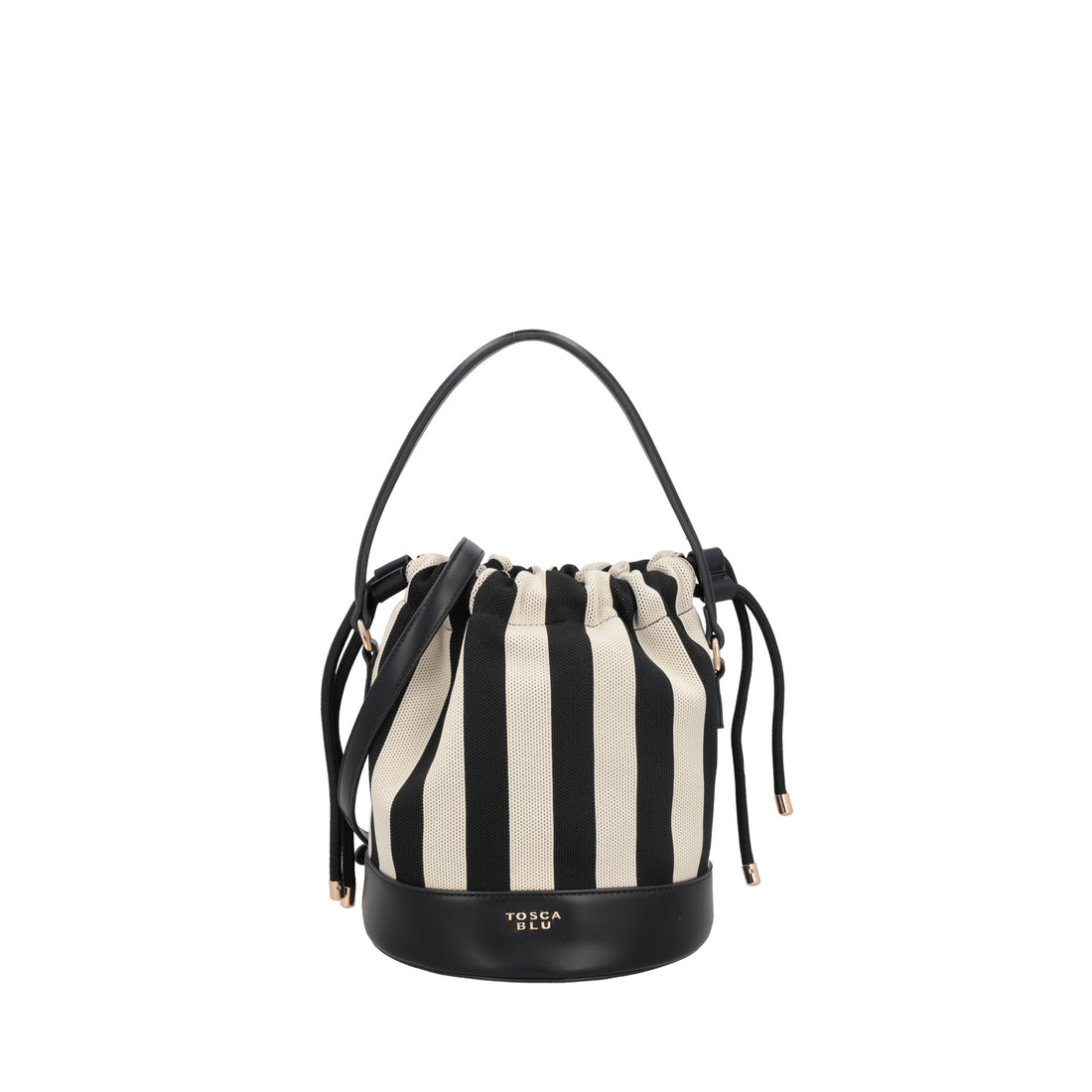 Pantelleria bucket bag with drawstring black color