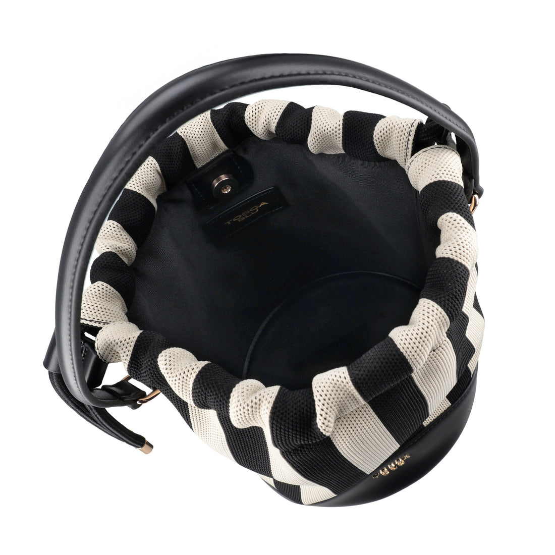Pantelleria bucket bag with drawstring black color